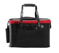 Secchio da Pesca Pieghevole - Capacità 28 L, Impermeabile, Con Foro per Aeratore, Tasche Laterali, Design Salvaspazio, 45×26,5×23,5 cm | RIBETINA