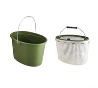 Secchio da pesca portatile 2 in 1 con design a doppia fodera e manici indipendenti, forte portante, rapidi cambi d'acqua, adatto per conservare e lanciare pesci vivi (piccolo)