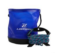 Secchio da pesca rotondo da 4,5 l, in EVA, pieghevole, per esche per pesci vivi, organizer per esche da campeggio, lavaggio auto, attrezzatura portatile (blu)