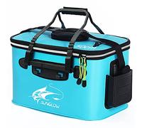 Secchio da Pesca, Secchio Pieghevole da 23L / 30L / 38L, Secchio Multifunzionale per Esche per Pesci Vivi,Borsa da Pesca in Eva da Campeggio all'Aperto e Secchio di Protezione per Pesci (Blu, 38L)
