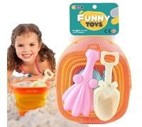Secchio da spiaggia pieghevole, secchio da spiaggia pieghevole e giocattolo - 4 secchi da spiaggia - set di secchio e pale, cubo pieghevole, secchi da spiaggia per attività divertenti estive a partire