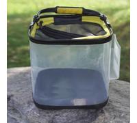 Secchio d'acqua da pesca con design pieghevole e corda da 5 m, realizzato in PVC trasparente ispessito, opzioni di diverse dimensioni 5L/8L/10L/13L, comodo per attività all'aperto e pesca (B)