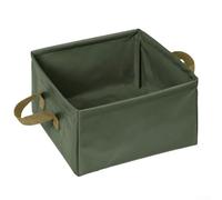 Secchio d'acqua pieghevole da 13 l, per esterni, per campeggio, pesca, escursionismo, viaggi, con materiale sicuro per il contatto alimentare e design robusto con manico (verde militare)