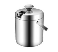 Secchio del ghiaccio dell'acciaio inossidabile 1.3L con il coperchio e la pinza del ghiaccio, contenitore del ghiaccio isolato doppio strato per Antivari