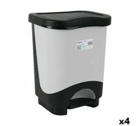 Secchio della Spazzatura a Pedale Tontarelli Idea 18 L Nero Grigio 31,6 x 27,