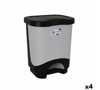 Secchio della Spazzatura a Pedale Tontarelli Idea 24 L Nero Grigio 35 x 29 x