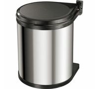 Secchio della spazzatura Hailo Compact-Box Acciaio 15 L Nero Grigio Integrabi