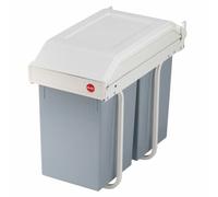 Secchio della spazzatura Hailo Multi-Box duo L Bianco Grigio Crema Acciaio Pl