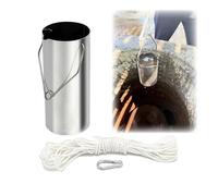 Secchio di campionamento in acciaio inossidabile 304 da 0,5/1/2/3/4/5 L, raccoglitore campioni acqua fogna, tazza for bottiglia, campionatore acqua superficie(2.5L-12x28cm)
