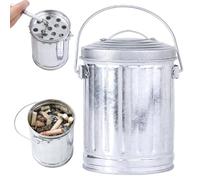 Secchio di cenere con coperchio Postatori in metallo in metallo portatile di capacità con manico e vassoio filtro Facile da pulire Mini Cestino rimovibile per il campeggio per ufficio a casa a
