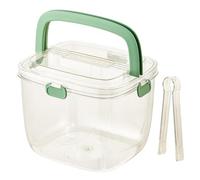 Secchio di ghiaccio con coperchio e tong 8.5x7.4x6.6in Cubo di ghiaccio portatile secchio con manico pieghevole contenitore sigillato in silicone trasparente per feste, congelatore, campeggio, cockta