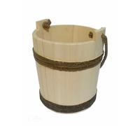 SECCHIO DI LEGNO CON MANICO 5L VECCHIO STILE MOLTO SOLIDO SAUNA VASETTO VASO