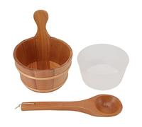 Secchio di Sauna con fenditura a sede in Legno in Legno Premium a Prova di Bagno Turco barile in Legno con Rivestimento in plastica Resistente alla Temperatura per la Piscina di