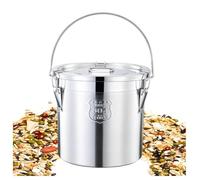 Secchio di stoccaggio degli alimenti in acciaio inossidabile con coperchio sicuro e morsetti di bloccaggio, contenitore di grano ermetico per il caffè della farina di riso, design portatile della mani