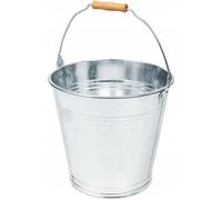 Secchio di zinco con manico in legno 12l, 15l secchio di metallo secchio di latta secchio zincato secchio da giardino secchio per cenere secchio per acqua argento varie misure per lavori edili (15l)
