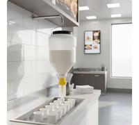 Secchio Dosatore Salse Coperchio Nero Dosatore Verticale Salse Manico Metallico