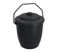 Secchio e coperchio carbone nero plastica cenere pattumiera porta carbone bru...