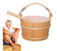 Secchio e pala per sauna - Accessori per pala a secchiello in legno per sauna, set di attrezzi con manico lungo, accessori spa fatti a mano portatili per il rilassamento del corpo e la sudorazione