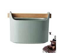 Secchio Fondi Caffè - Contenitore Recupero Tè 1300ml | Vaschetta Polvere Caffè Con Coperchio Legno Rimovibile | Accessorio Cucina Resistente Stoccaggio Rifiuti Casa