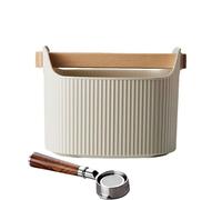 Secchio Fondi Caffè - Contenitore Recupero Tè 1300ml | Vaschetta Polvere Caffè Con Coperchio Legno Rimovibile | Accessorio Cucina Resistente Stoccaggio Rifiuti Casa
