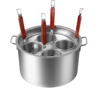 Secchio For Caldaia Da Cucina Multifunzionale For Tagliatelle Con Cestello, Pentole A 3/4/5/6 Fori For Casa E Ristorante, For Cucinare Pasta, Cuocere A Vapore E Brodo(4holes)