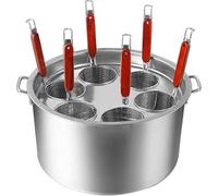 Secchio For Caldaia Da Cucina Multifunzionale For Tagliatelle Con Cestello, Pentole A 3/4/5/6 Fori For Casa E Ristorante, For Cucinare Pasta, Cuocere A Vapore E Brodo(6Holes)