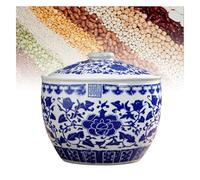 Secchio for riso in ceramica retrò cinese, cilindro for riso con coperchio, contenitore for la conservazione del riso degli alimenti, distributore di cereali for alimenti secchi(10kg)