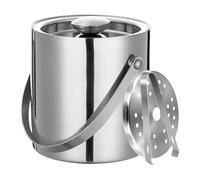 Secchio in acciaio inossidabile, secchiello per ghiaccio rotondo a doppia parete, isolamento a doppio strato, contenitore per champagne a tenuta stagna, vaschetta per bevande, stoviglie per picnic