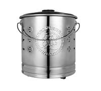 Secchio In Acciaio Inox Inceneritore Per Rifiuti Da Giardino Inceneritore Senza Fumo Ideale Per Rifiuti Da Giardino E Giardinaggio Agricolo(Silver,XL)