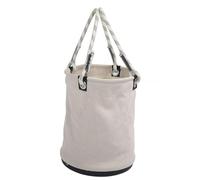 Secchio in tela, Borsa per attrezzi, Secchio porta attrezzi 40x30 cm con fondo in plastica, Borsa per dadi e bulloni, Organizzatore per attrezzi per lavori di manutenzione, (Bianco)