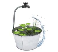 Secchio in zinco argento con rubinetto decorativo, 48 x 29 cm