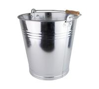 Secchio in Zinco da 10 Litri Con Manico in Legno - Decorativo, per Cenere, Robusto in Metallo, Versatile per Giardino, Casa e Costruzione - Diverse Misure