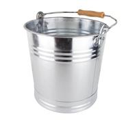 Secchio in Zinco da 5 Litri Con Manico in Legno - Decorativo, per Cenere, in Metallo, Robusto e Versatile per Giardino, Casa e Costruzione - Diverse Misure