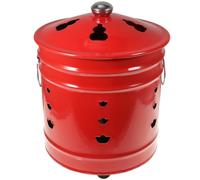 Secchio Inceneritore per Carta 1 Pezzo Smalto Rosso Robusto Stili multipli