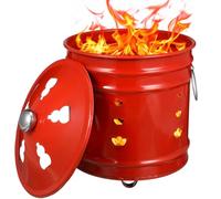 Secchio Inceneritore Rosso in Smalto, per Uso Domestico