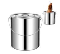 Secchio Metallico Con Manico,Contenitore Per Conservazione Con Coperchio E Maniglia,Secchio Metallico Resistente Per Acqua | Per Zuppa Porridge Acqua Riso Farina Cereali E Cibo Secco Per Gatti E Cucin