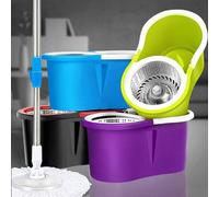 Secchio Mocio Mop Rotante Cestello In Acciaio Microfibra Lavapavimenti