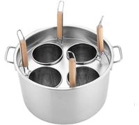 Secchio multifunzionale per noodle da cucina, con divisore e colino in acciaio inox, adatto per casa, cucina, ristorante, 4 fori