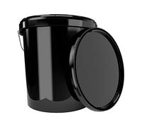 Secchio nero da 16 litri, ermetico e stabile, con manico e coperchio di chiusura, adatto per alimenti, chimica, parete, vernice, detergente, adesivi in polvere