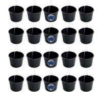 Secchio nero da 20 l con scala - Secchio in plastica robusto con manico - Secchio per tacchino, secchio per cemento, secchio d'acqua per giardino, casa e cantieri - Set da 20 pezzi (20, 20 L)