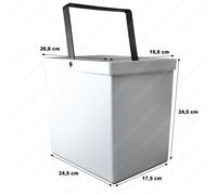 SECCHIO PATTUMIERA BIANCO TECNOINOX SERIE T2 20 x 26,5 ALTEZZA 24,5 CM