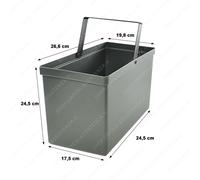 SECCHIO PATTUMIERA TECNOINOX SERIE T2 20 x 26,5 ALTEZZA 24,5 CM