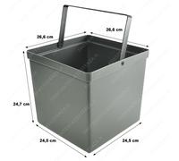 SECCHIO PATTUMIERA TECNOINOX SERIE T2 26,5 x 26,5 ALTEZZA 24,5 CM