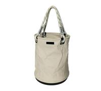 Secchio per attrezzi in tela con fondo in plastica, secchio da lavoro a parete dritta per elettricista e giardiniere, 40 x 30 cm, bianco