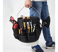 Secchio per Attrezzi, Scatola Porta Attrezzi per Carichi Pesanti, Secchiello per Attrezzi da Giardinaggio, Porta Kit Attrezzi da Giardinaggio con 56 Tasche, Borsa Multifunzionale per Attrezzi da(Nero)