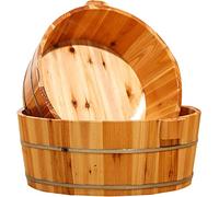 Secchio per Bagno in Legno da 1 Pezzi, Botti di Pedicure per Pedicure Ciotola di Pedicure Premium, Bacino del Piede in Legno, Vasca in Legno Massiccio per i Piedi in ammollo