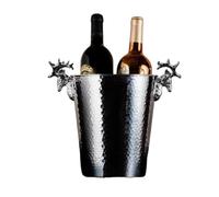 Secchio per birra a doppio strato conservazione del calore isolamento a freddo KTV champagne vino rosso birra ghiaccio grano ghiaccio blocco secchio commerciale (argento)