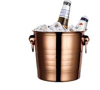 Secchio per birra a doppio strato, conservazione del calore, isolamento a freddo, per karaoke, champagne, vino rosso, birra, ghiaccio, grani di ghiaccio (oro rosa, L)