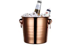 Secchio per birra a doppio strato, conservazione del calore, isolamento a freddo, per karaoke, champagne, vino rosso, birra, ghiaccio, grani di ghiaccio (oro rosa, S)