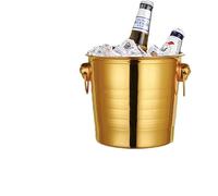 Secchio per birra a doppio strato, conservazione del calore, isolamento a freddo, per karaoke, champagne, vino rosso, birra, ghiaccio, grani, ghiaccio (oro, S)
